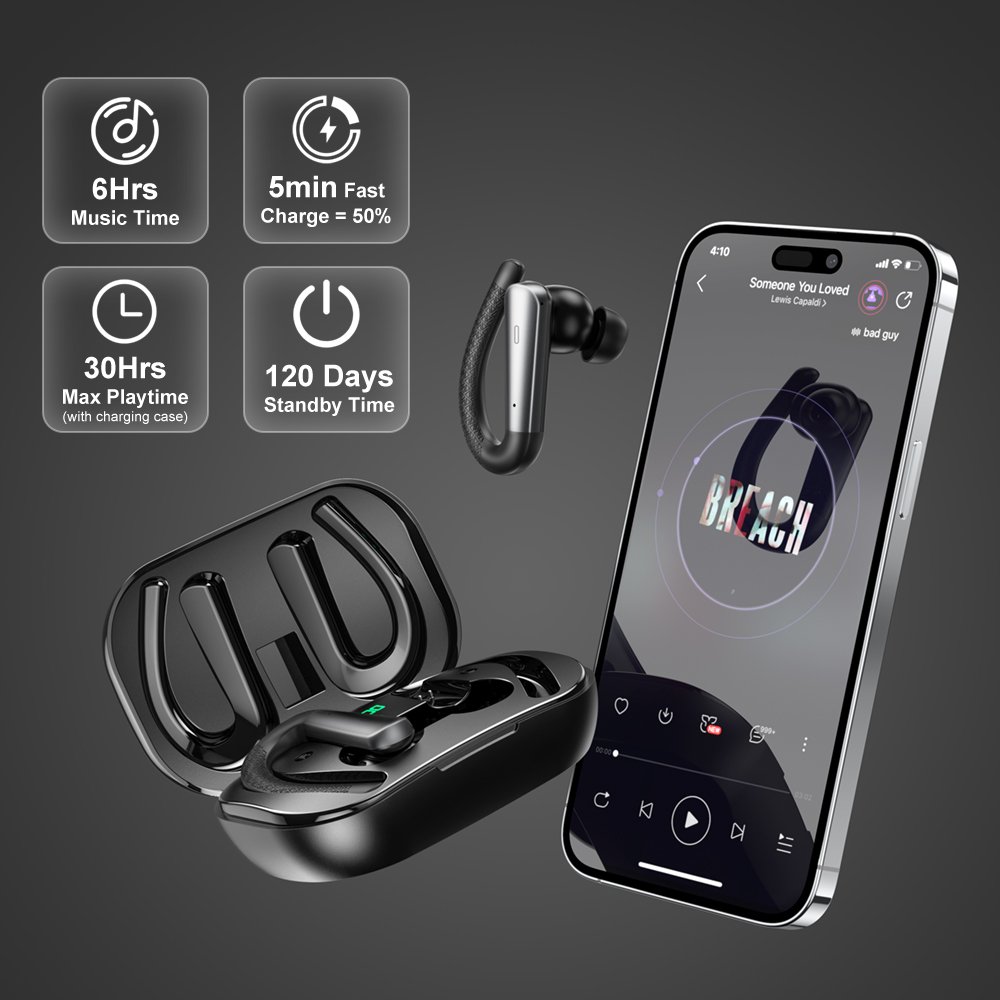 Custom X13 Waterproof Mini Bass Stereo Earphone Smart Ear Buds Earhooks Sport In-Ear Earphones New TWS Wireless Headphones