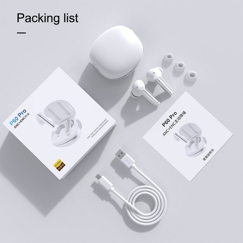 VALDUS Trending Products New Arrival Wireless Audifonos Headset HIFI Earbuds ANC ENC Noise Cancelling TWS Earphones P60 Pro