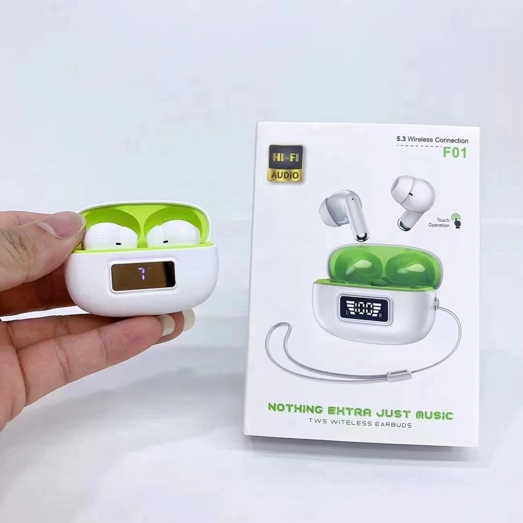 F01 Newest Dual BT Tws Headphones Auto Matching Pocket Smart Touch Control Earphones Earbuds For Sports With Lanyard f01