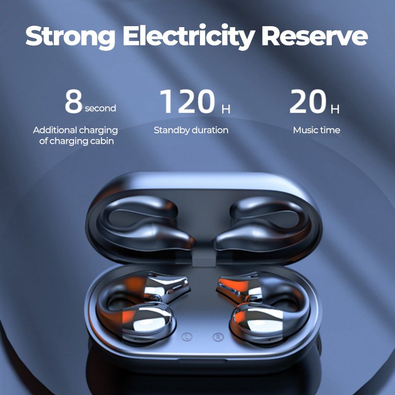 2024 New S03 bone conduction stereo Earbuds TWS True Wireless Headphones Air Conduction Earphones Touch Control Ear Clip Headset