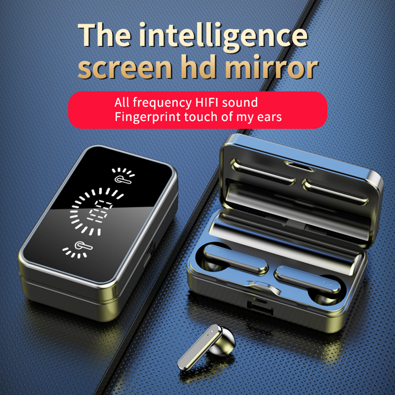 S20 Noise Cancelling TWS Earphones & Headphones Headset HiFi HD Call Mirror LED Display Wireless Stereo In-Ear Earbuds