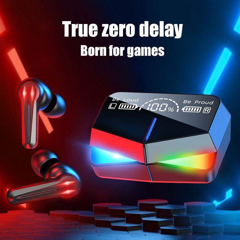 High Quality Mirror Tws M28 Gaming Music Dual Mode Earbuds Stereo HiFi Sound Earphone Wireless Headset With 2000mah Powerbank