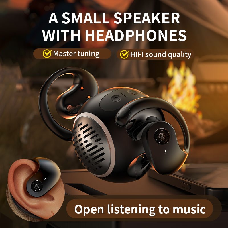OWS LX-08/LX-08 Pro 2-in-1 Wireless Small Speaker Open Earphones 360-Degree Surround Sound Heavy Bass Air Conduction Earbuds
