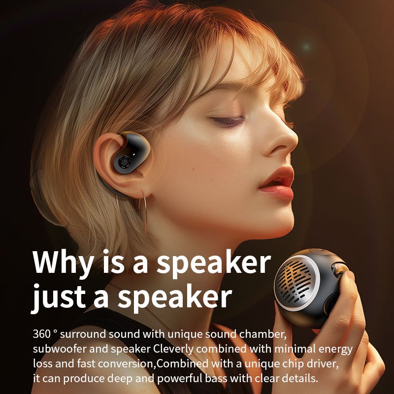 OWS LX-08/LX-08 Pro 2-in-1 Wireless Small Speaker Open Earphones 360-Degree Surround Sound Heavy Bass Air Conduction Earbuds