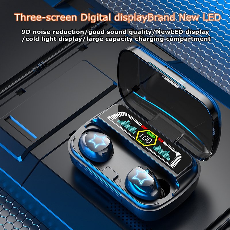 2024 New Tws AS-07 Audifono LED Light Noise Canceling Earbuds Wireless Gaming Tws In-ear Earphones Headphones for Smart Phones