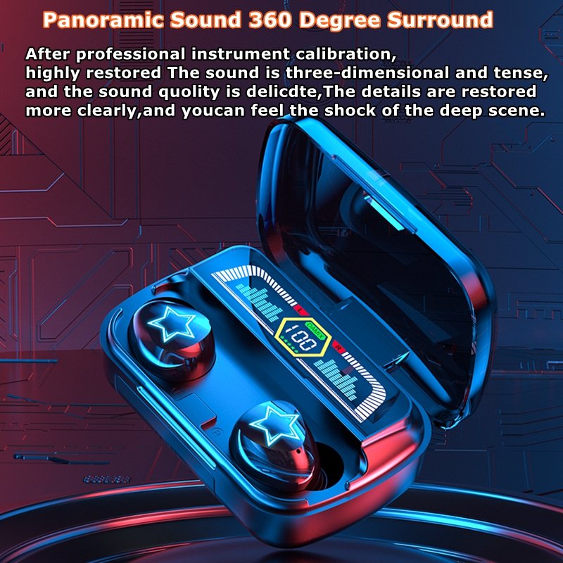 2024 New Tws AS-07 Audifono LED Light Noise Canceling Earbuds Wireless Gaming Tws In-ear Earphones Headphones for Smart Phones