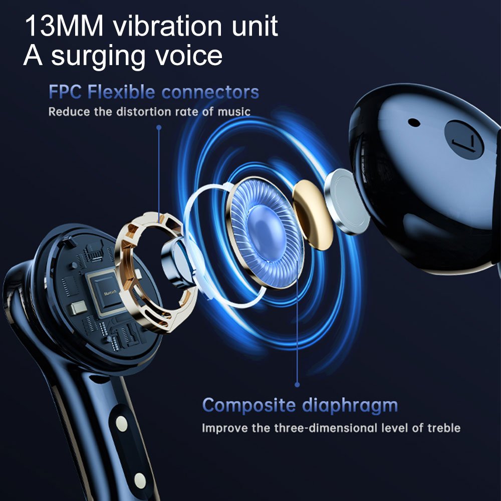 Wholesale Wireless TWS Earbuds Dual Mics Noise Cancelling Earphones Headphones Sports Wireless Bluetooth V5.3 Earphone