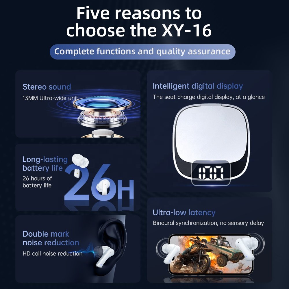 Wholesale Wireless TWS Earbuds Dual Mics Noise Cancelling Earphones Headphones Sports Wireless Bluetooth V5.3 Earphone
