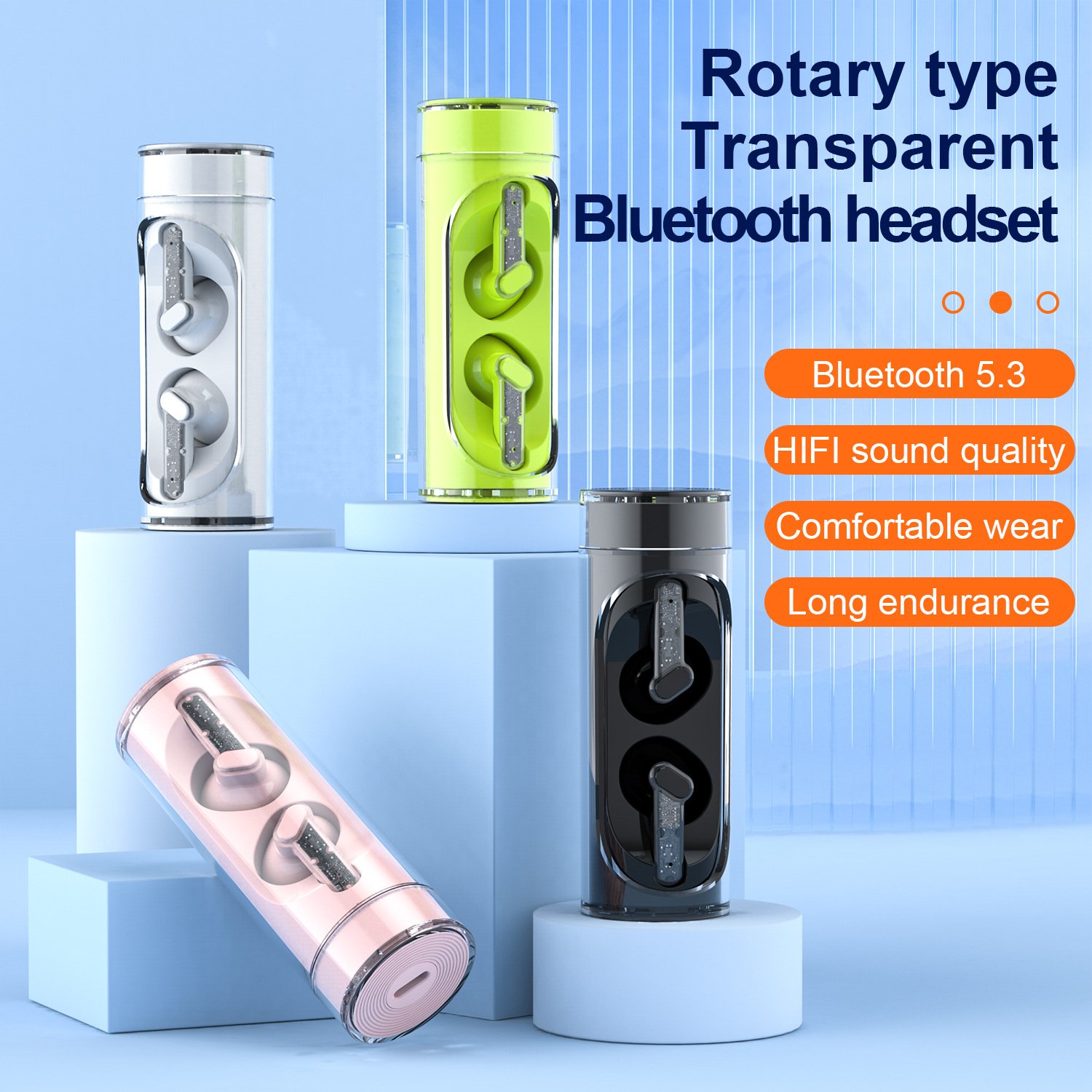 2024 New Products Music Audifonos Gaming In-ear Headphones ENC Noise Cancelling TWS Earphones for Apple Crystal Wireless Earbuds