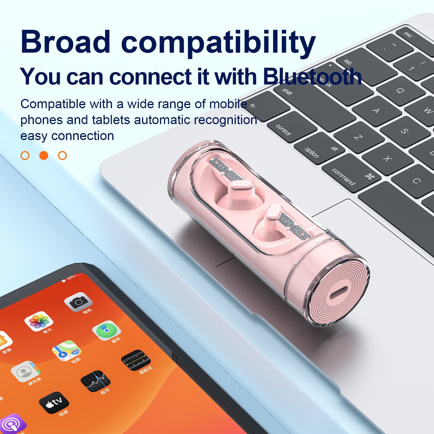 2024 New Products Music Audifonos Gaming In-ear Headphones ENC Noise Cancelling TWS Earphones for Apple Crystal Wireless Earbuds