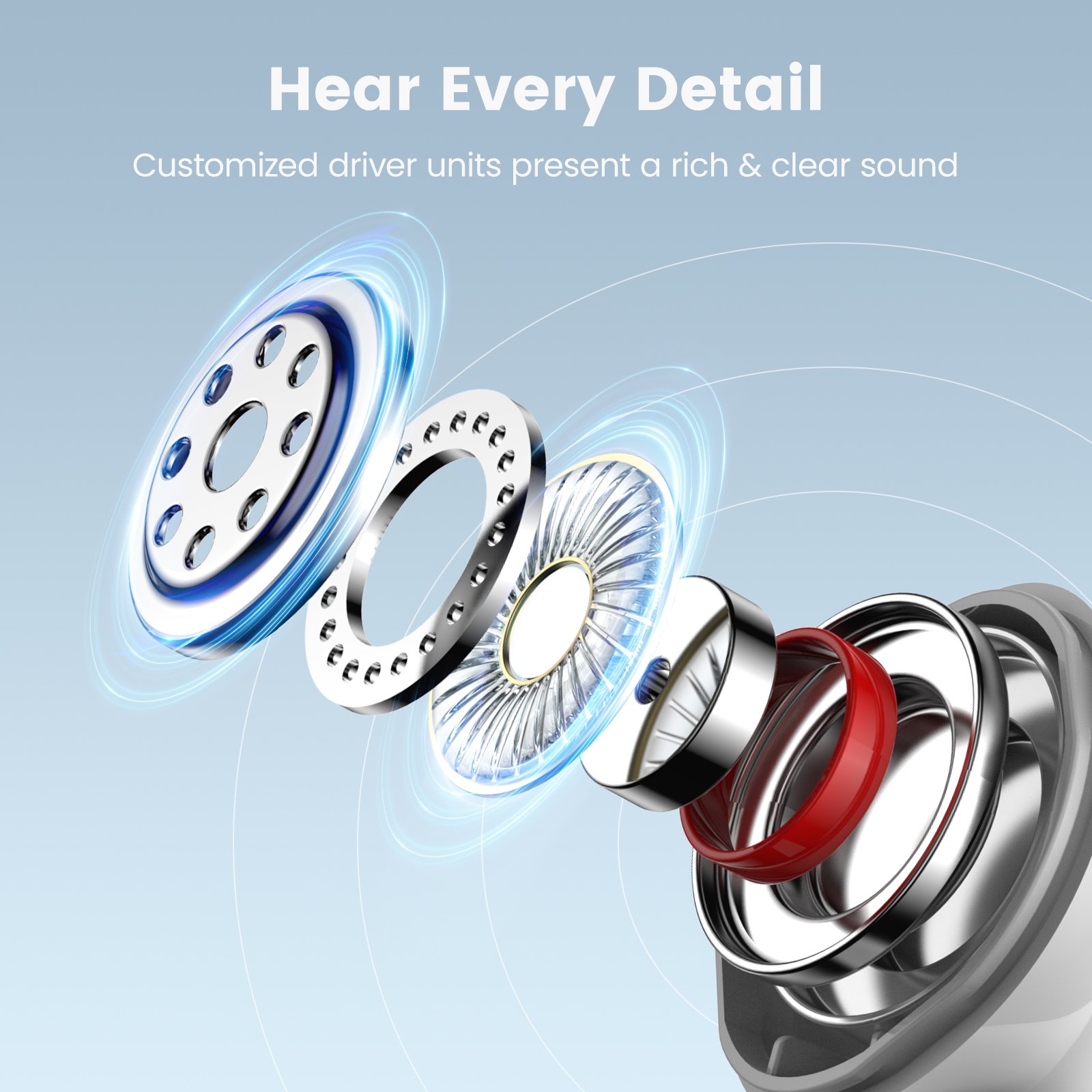 SOUNARC Q2 Active Noise Cancelling Earbuds Wholesale BT Earphones ANC TWS Earbuds Wireless 5.3 Earbuds ANC Stereo Music Headset