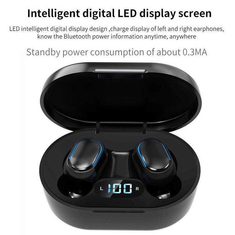 E7S TWS Wireless Earphones 5.0 Earbuds Stereo HIFI Headphones Noise Cancelling Gaming Headset With Microphone