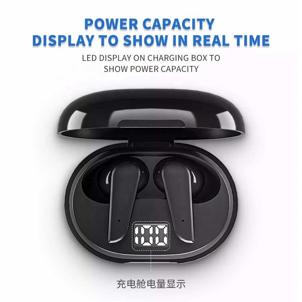 T3 BT TWS Real ANC Active Noise Cancelling Reduction Earphone Waterproof Touch Control Headphones LED display Headset
