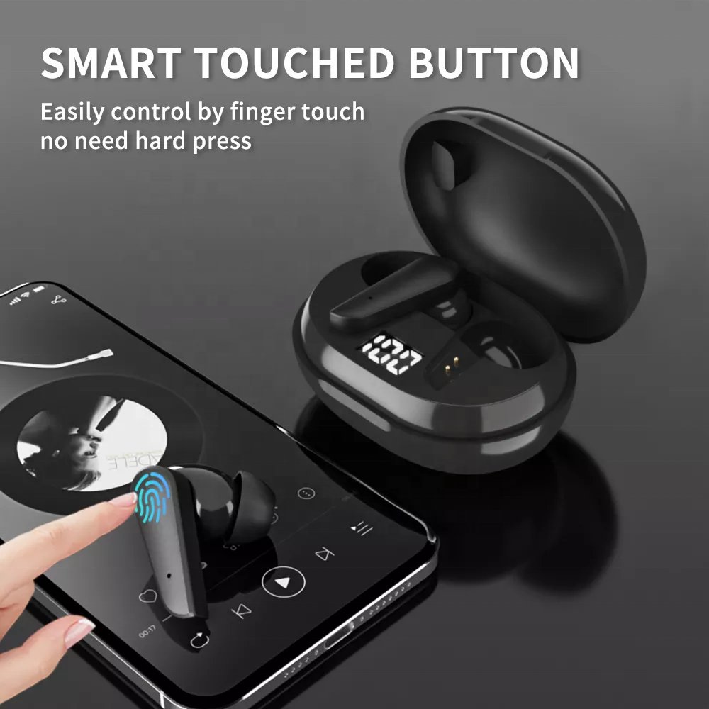 T3 BT TWS Real ANC Active Noise Cancelling Reduction Earphone Waterproof Touch Control Headphones LED display Headset