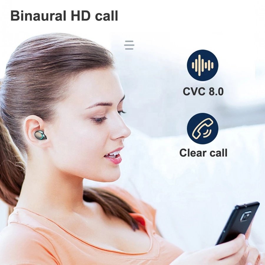 F9 5c in ear Stereo Wireless audifonos Earphones BT f9-5c TWS LED Display Headset Noise Reduction Headphone For iPhone