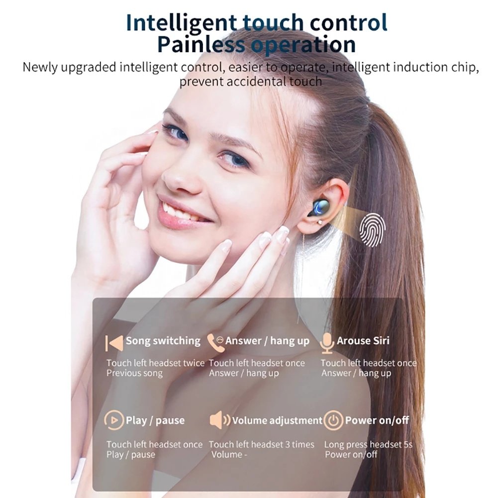 F9 5c in ear Stereo Wireless audifonos Earphones BT f9-5c TWS LED Display Headset Noise Reduction Headphone For iPhone