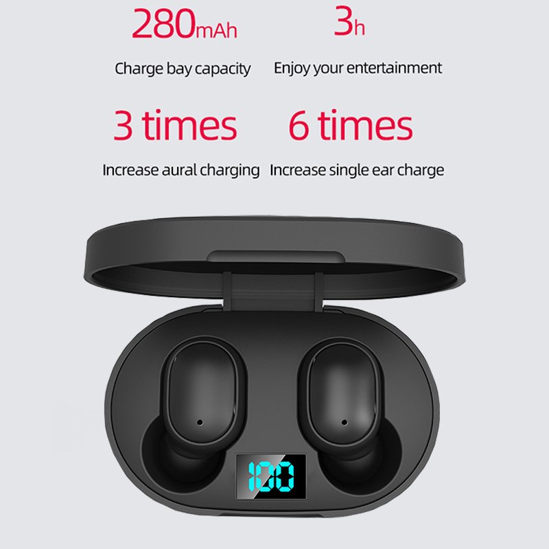 E6S TWS Earphones Wireless Earbuds For Xiaomi Redmi Noise Cancelling Headsets With Microphone Handsfree Headphones