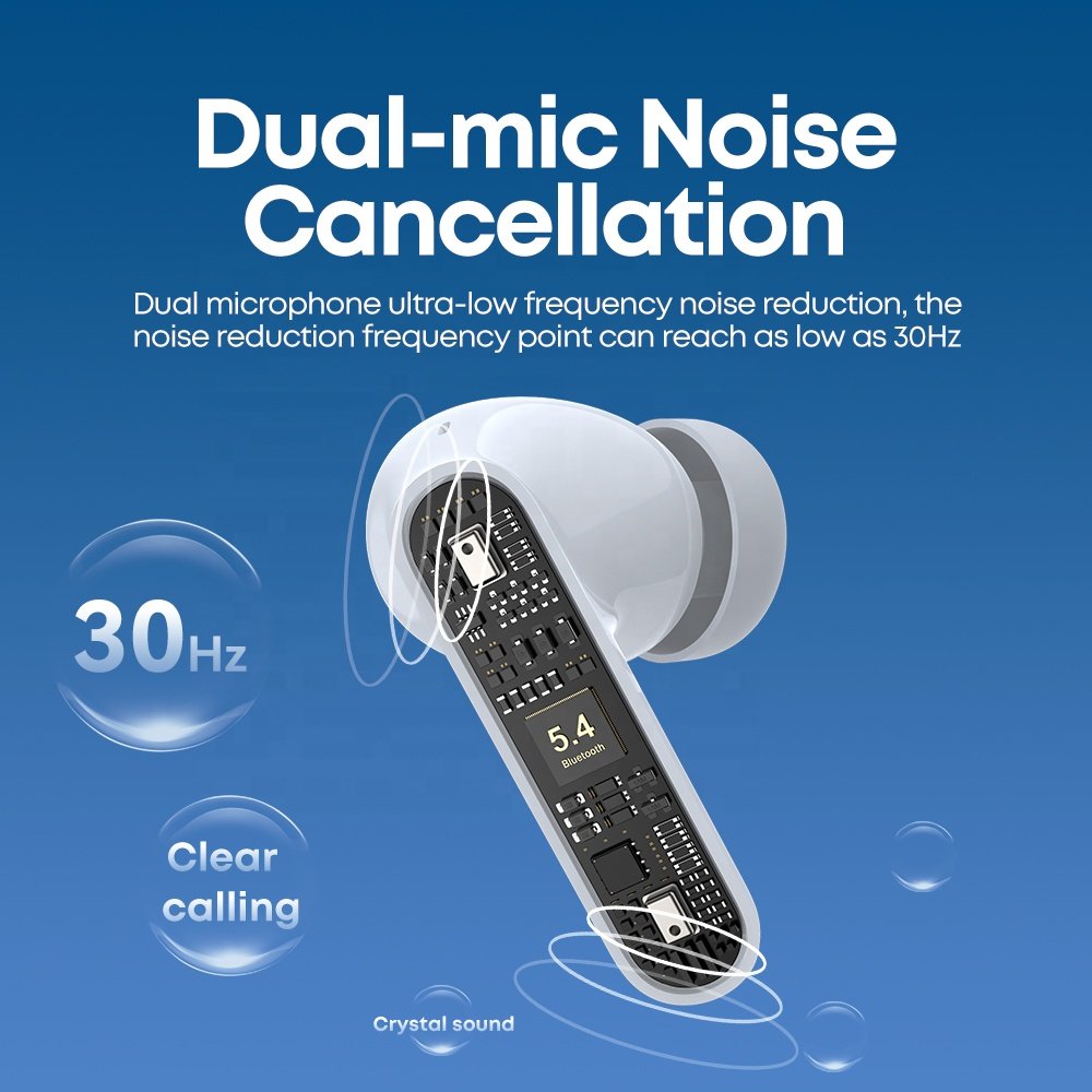 2024 Top Quality Active Noise Cancelling Wireless Earbud ANC ENC Earphones Bluetooth TWS Waterproof Gaming In-Ear Headphones