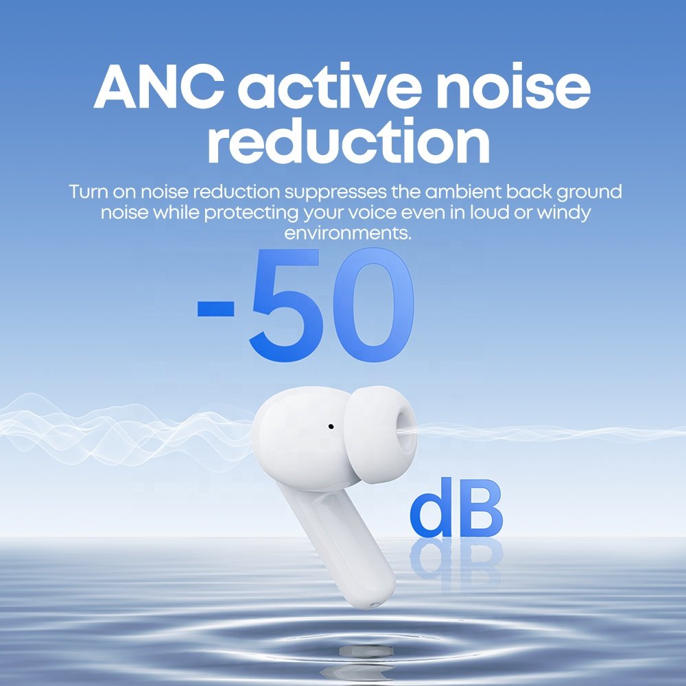 2024 Top Quality Active Noise Cancelling Wireless Earbud ANC ENC Earphones Bluetooth TWS Waterproof Gaming In-Ear Headphones