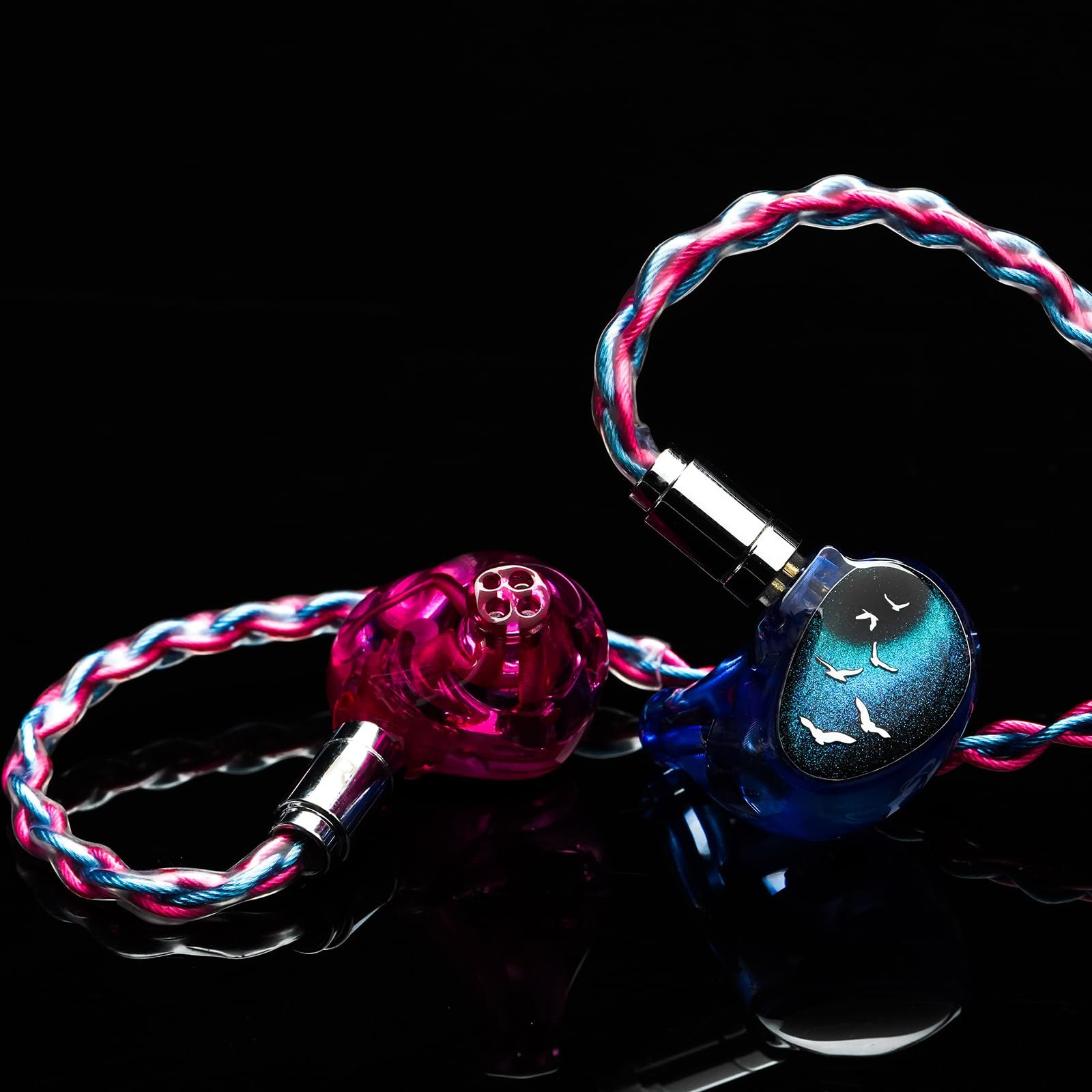 DIY Hifi Stereo IEM Earphones Dynamic Dual Driver Wired Headphones In-Ear Monitor with Detachable 3.5mm Cable