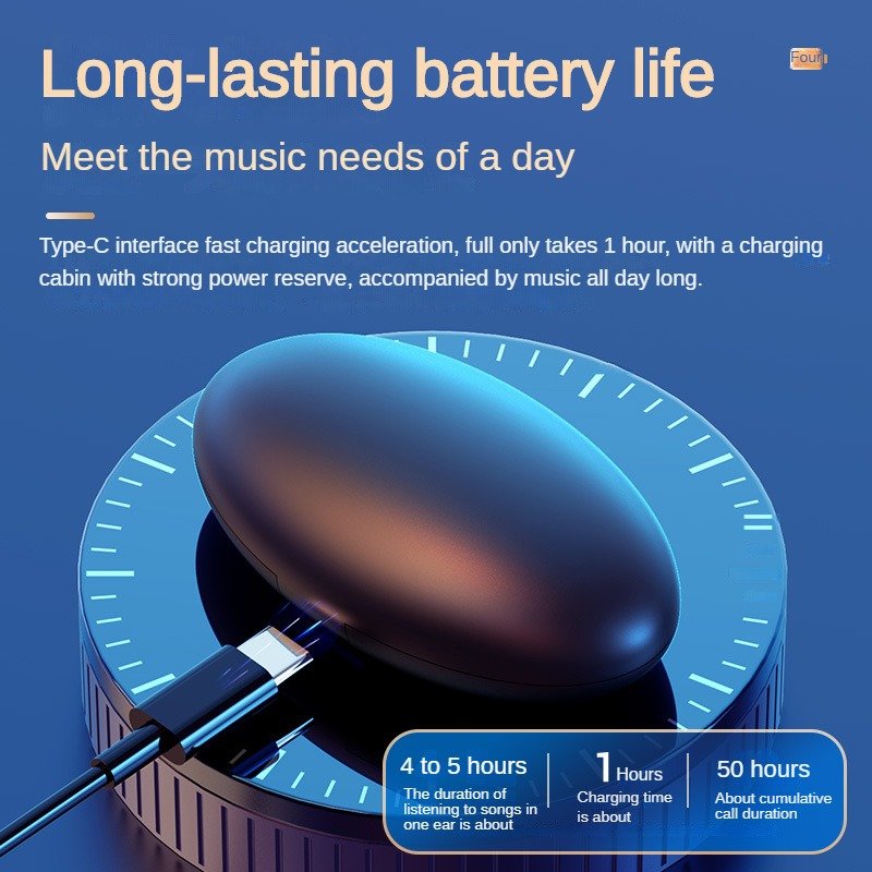 MD538 Invisible Sleep Wireless Earphones TWS Bluetooth 5.3 Headphone Hidden Earbuds IPX5 Waterproof Headset