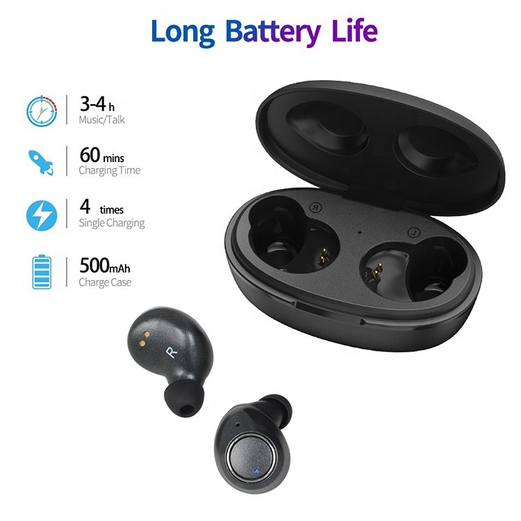 New Design Earbuds Stereo Invisible In-Ear Earbuds Trulyway M2 Mini Cube LED Charging Case Earphone 350mah TWS