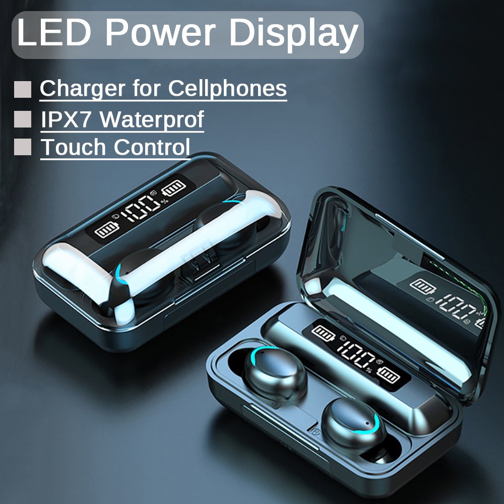 2200mAh IPX7 Noise Cancelling Wireless Headphone Earbuds TWS Touch Audifonos Earphone