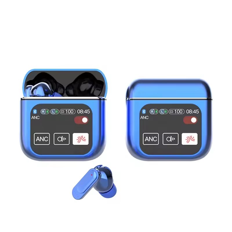 New Arrival 2024 Active Noise Cancelling TWS Earphones & Headphones Wireless Earbuds In-ear Headset V8 with LED Display Screen