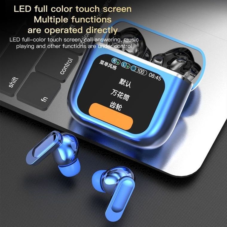 SE60 TWS Earphones ANC ENC LCD Touch Screen True Wireless In-Ear Earphones with Noise Cancelling Sport Earbuds
