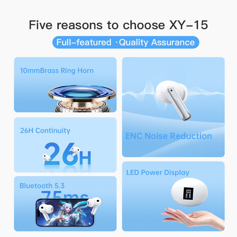 Popular Wireless Earbuds BT 5.3 In Ear Headphones Wireless Headphones Noise Canceling Earbuds USB-C Waterproof Earphones