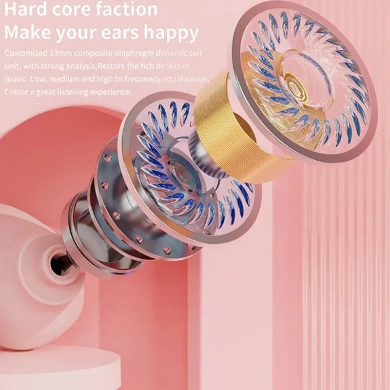 2024 New Arrival M26 Transparent Earbuds In-ear Headphones Wireless Ear Buds ENC Tws Cute Earphone For Girl