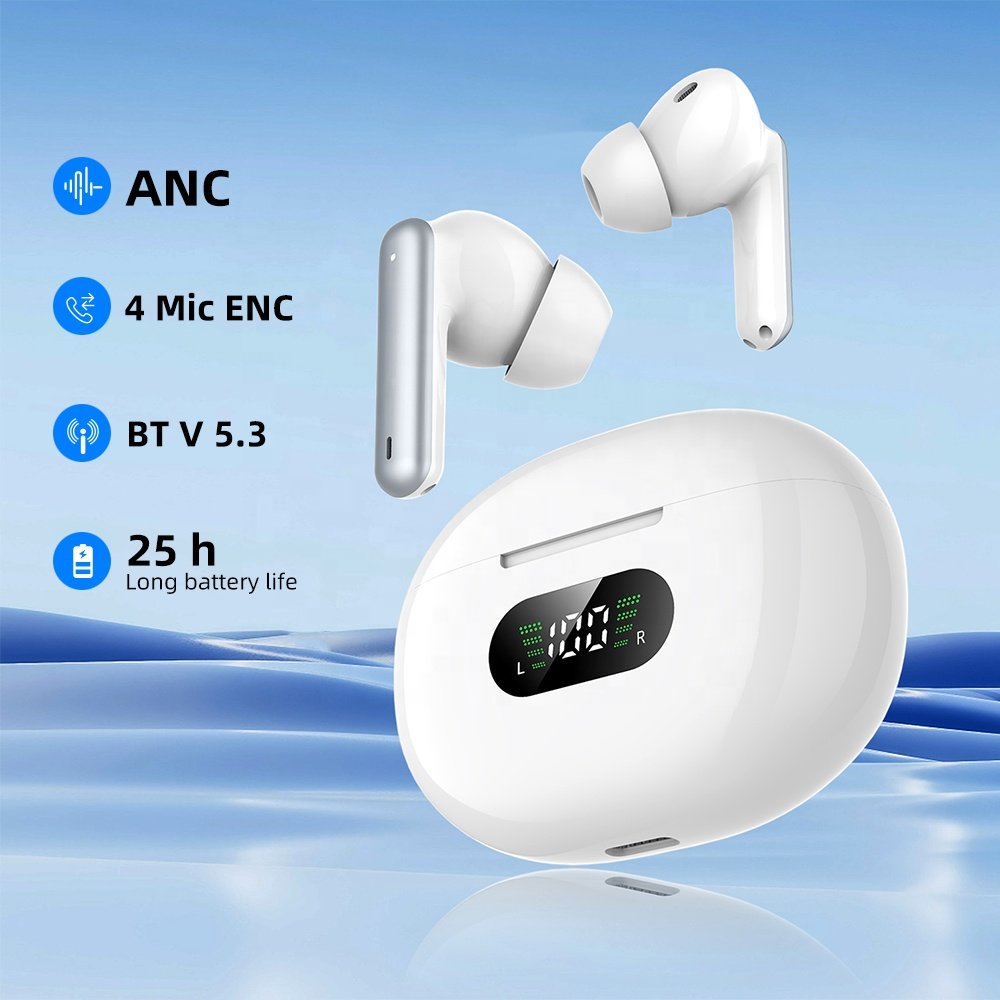 Active Noise Cancellation Bluetooth Headphones Bluetooth 5.3 Smart Touch Comfort Waterproof Wireless Earphones