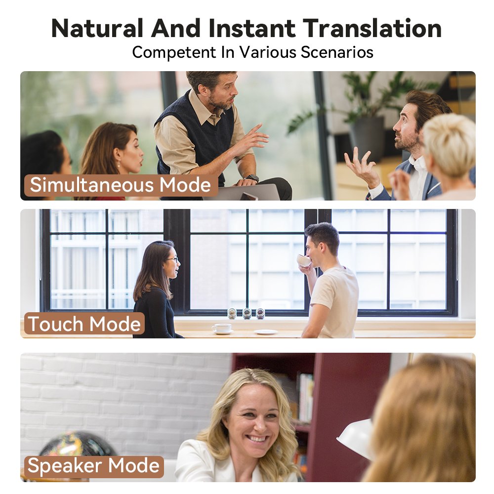 Two-Way Translation Earbuds 150 Languages Noise Cancelling TWS Headphones with APP Online Offline Translator