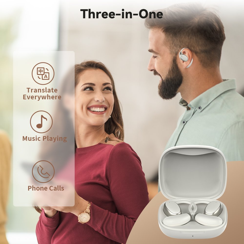 Two-Way Translation Earbuds 150 Languages Noise Cancelling TWS Headphones with APP Online Offline Translator