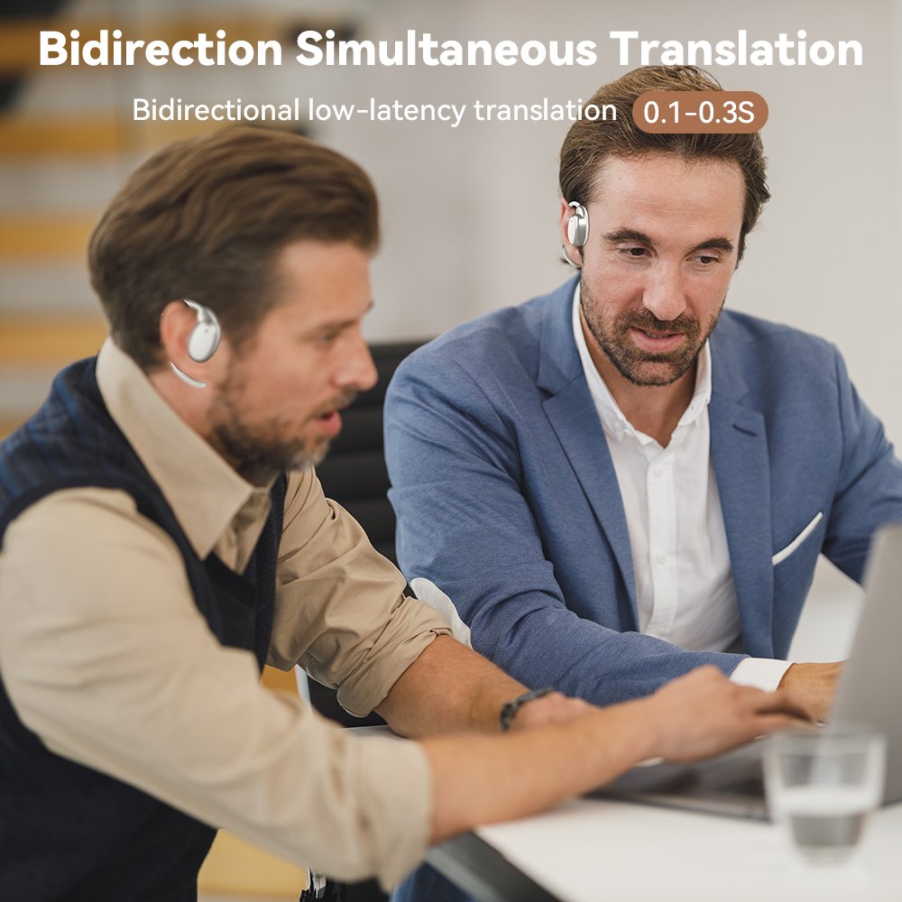 Two-Way Translation Earbuds 150 Languages Noise Cancelling TWS Headphones with APP Online Offline Translator