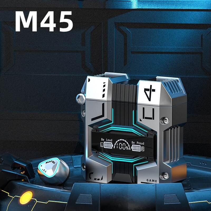M45 TWS true wireless Earphone BT5.3 Headset 9D HiFi Stereo Sound Noise Cancelling Touch Control Gaming earbud in-ear headphones