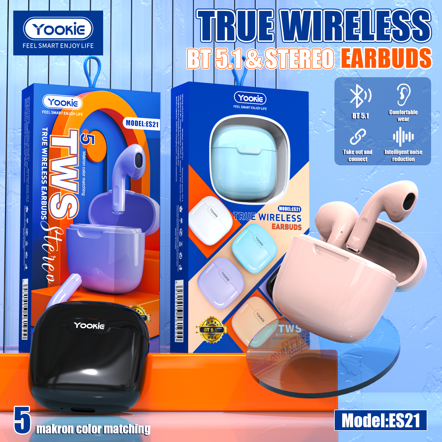 Trending amazon products wireless noise cancelling tws earphone for iphone