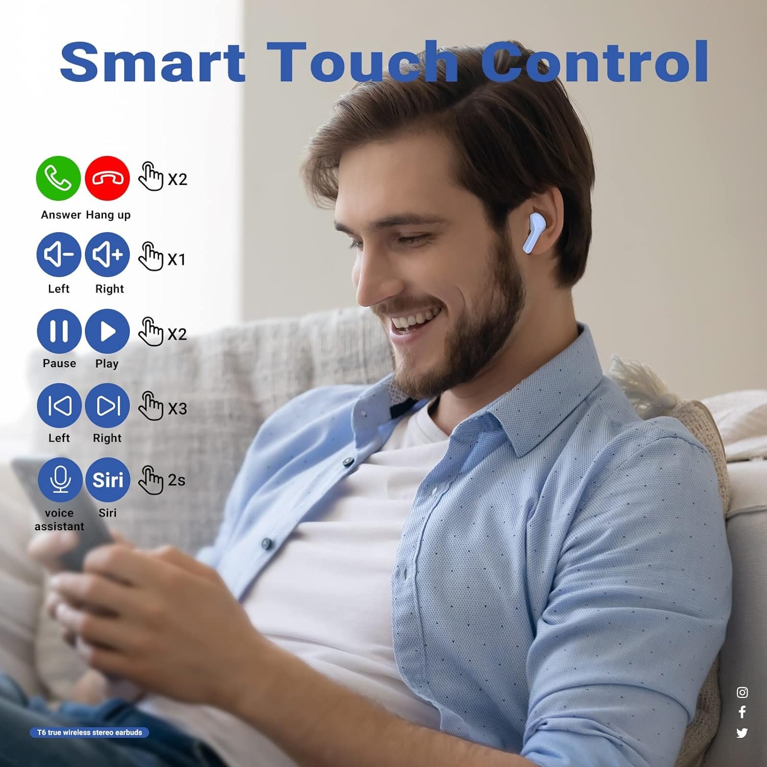 Air31 Wireless TWS Bluetooth Earbud Earphone LED Digital With ENC Noise Canceling HiFi Dual Stereo Microphone Intelligent Touch