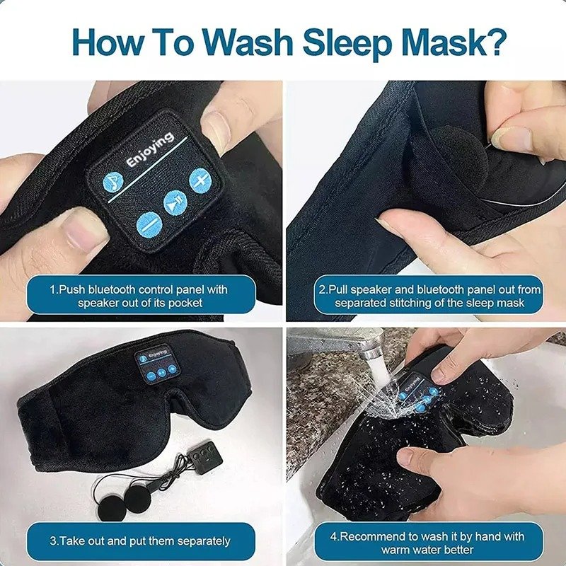 Trending New Electronic Headwear Wireless Earphones Headband Sleep Band for Apple TWS Earbuds 3D Eye Mask Sleeping Headphones