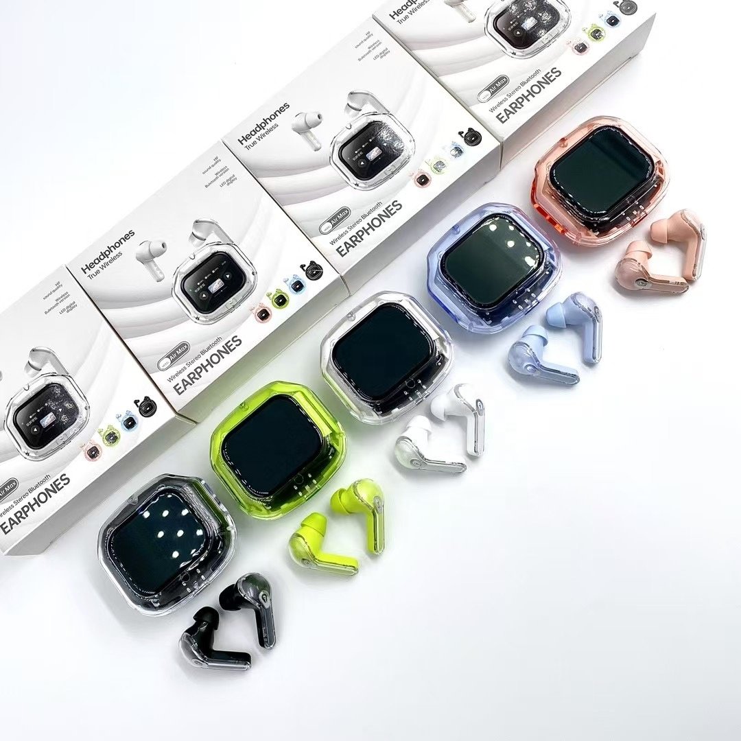 2024 New Design A9Pro Wireless BT Earbuds With Touch Color LED Screen In Ear ANC Noise Cancelling Headphones airmax hk6 air39