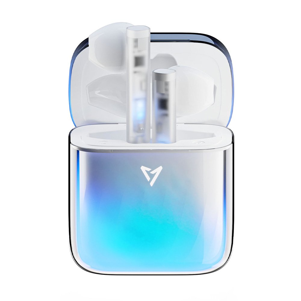 2024 New BT5.4 ANC ENC TWS Wireless Earbuds Noise Cancelling Blue Tooth In-Ear Headphones Transparent Flashing Light Earphone
