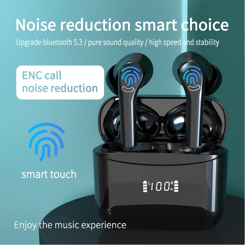 2023 New J5 Pro TWS Wireless BT Earphones Smart Touch ANC ENC Noise Reduction Waterproof Microphone with Music Headset