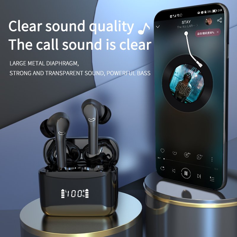 2023 New J5 Pro TWS Wireless BT Earphones Smart Touch ANC ENC Noise Reduction Waterproof Microphone with Music Headset