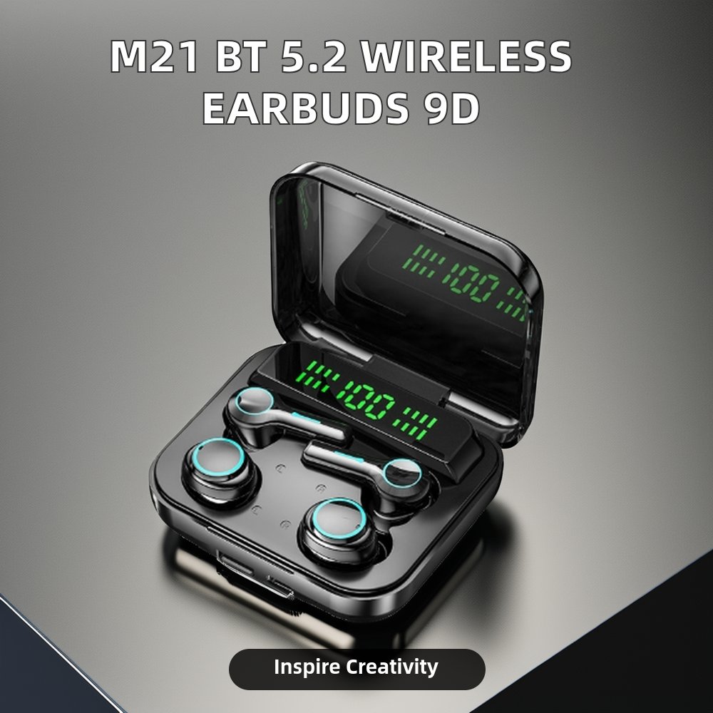 Wholesale M21 Wireless Earbuds BT 5.2 TWS 9D Stereo Sports Waterproof Earphones Four Earbuds Coupled for Couples