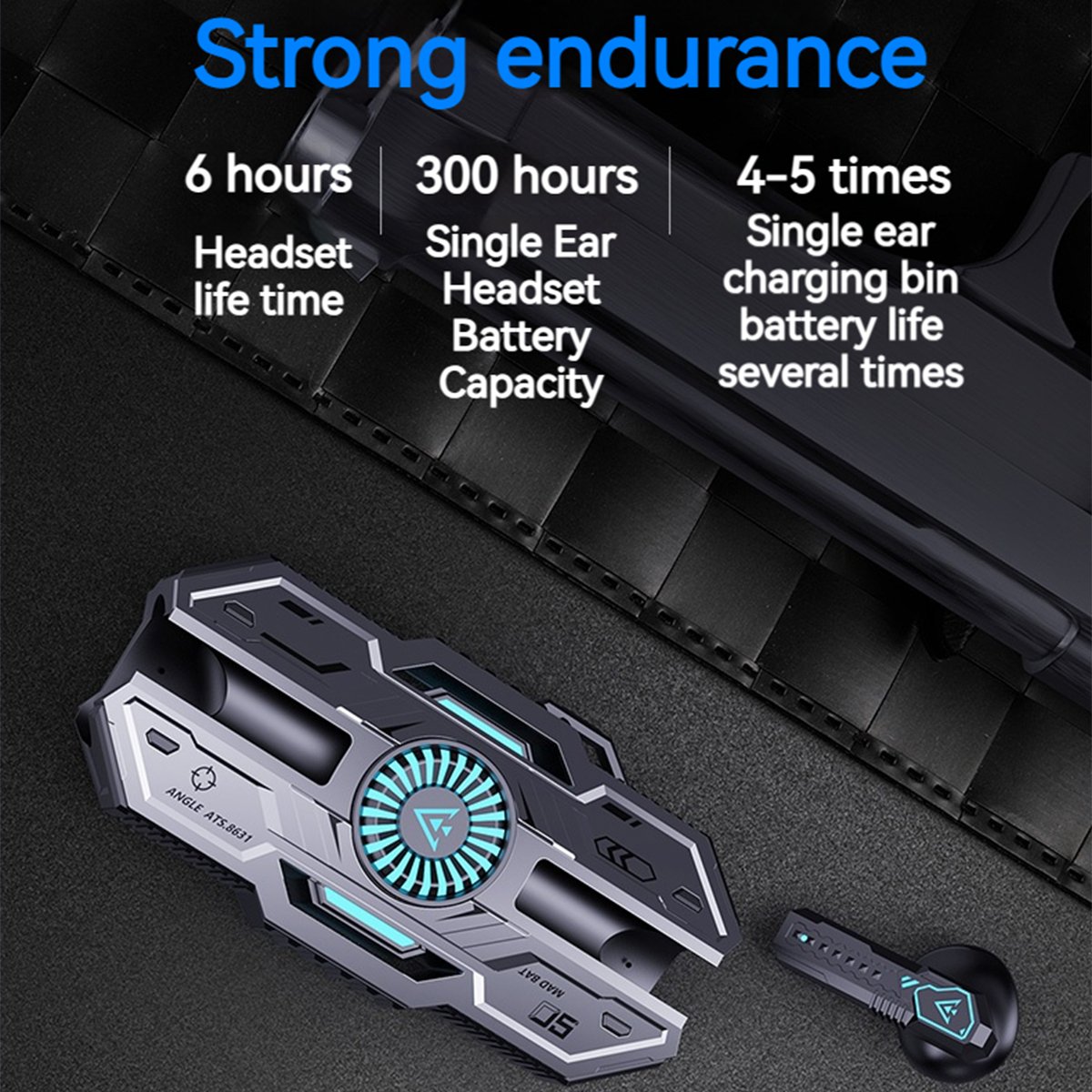 X37 Sci-Fi Earphone Lag-Free TWS Gaming Earbuds with Colorful Breathing Lights and Two Sound Effect Modes for Game and Music
