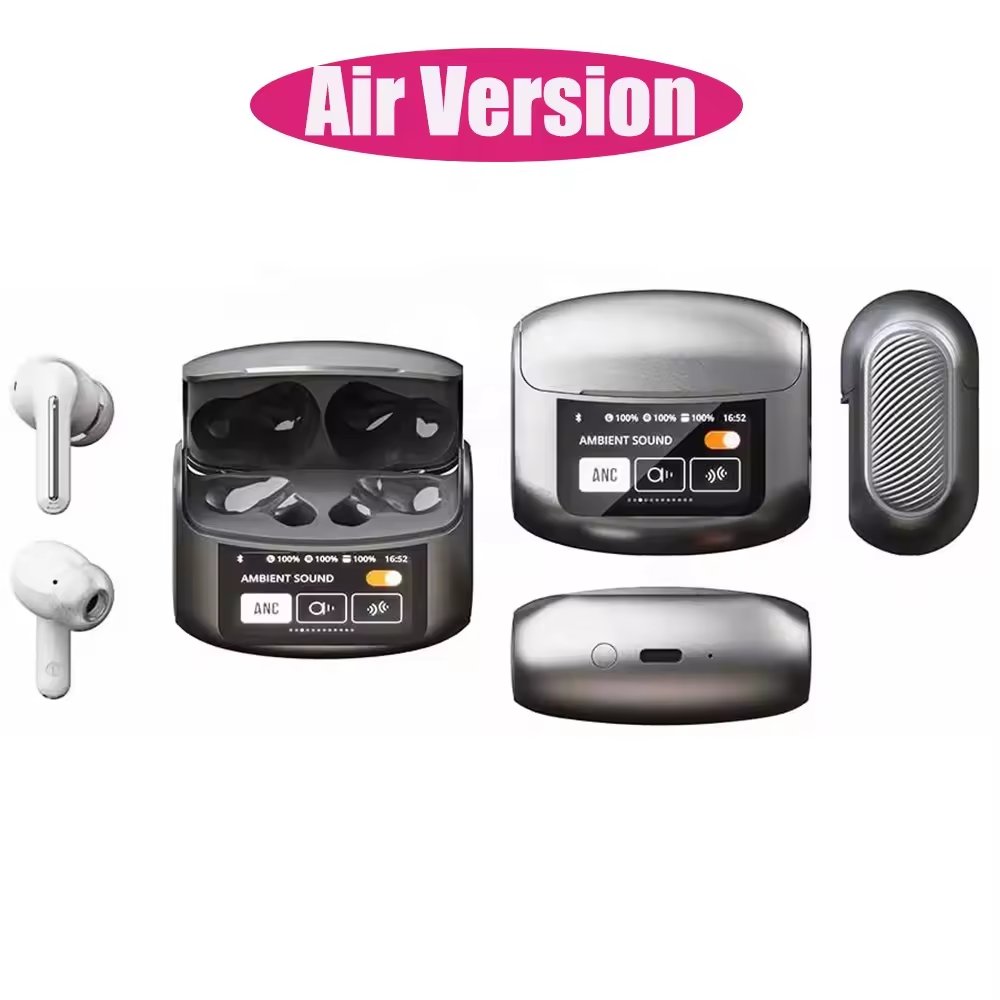 2024 HYX Air Version LED Full-Color Screen LCD Gaming in-ear Wireless Noise Cancelling Tws Earphones & Headphones
