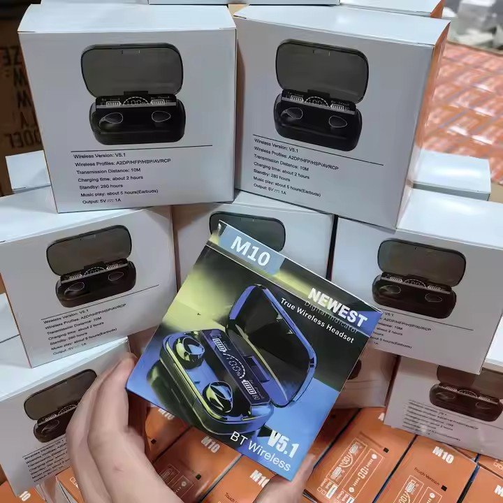 M10 TWS Wireless Earbud LED Display HIFI Stereo Gaming Headphones with Charging Box LED Sports Stereo Noise Canceling earphone