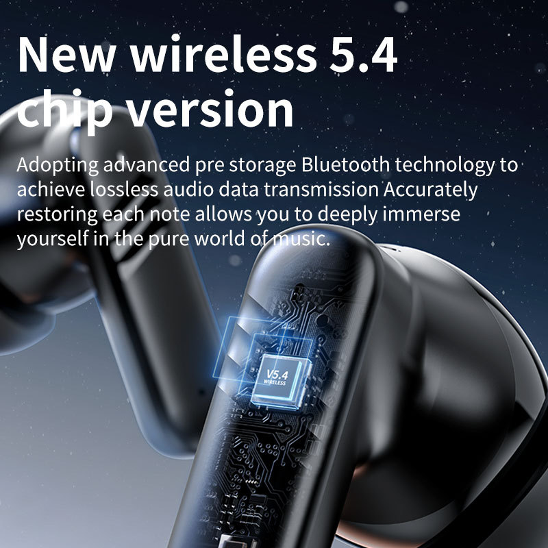 LX-30 In Ear Round Screen Earphones LCD Smart Touch Screen Earbuds with Noise Cancelling and 6 High-Value Screensavers