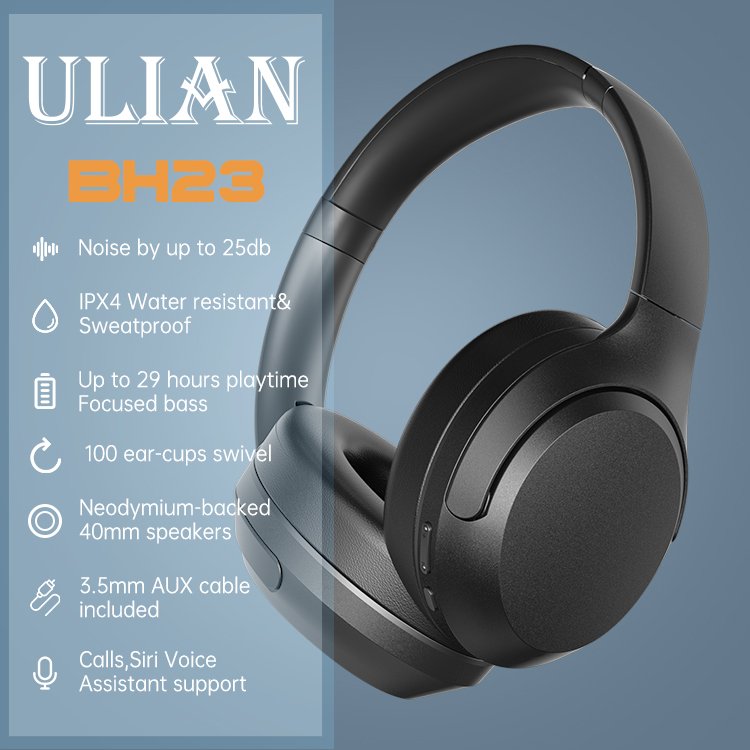 Wireless Bluetooth Over-Ear Noise Gaming Studio Anc Headphone Headset With Over Ear Tws Professional Cancelation & Headphones