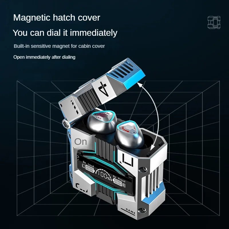 M45 tws earphones HIFI true wireless stereo small touch control digital LED display noise cancelling earbuds
